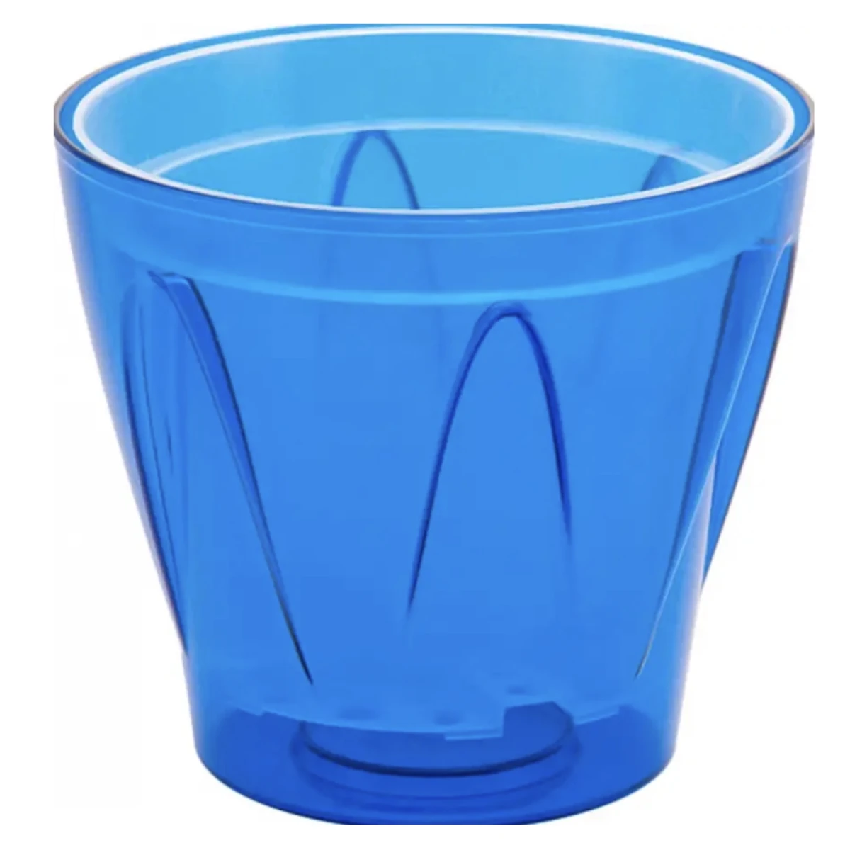 Прозоре синє кашпо для орхідей Аркада D164 мм